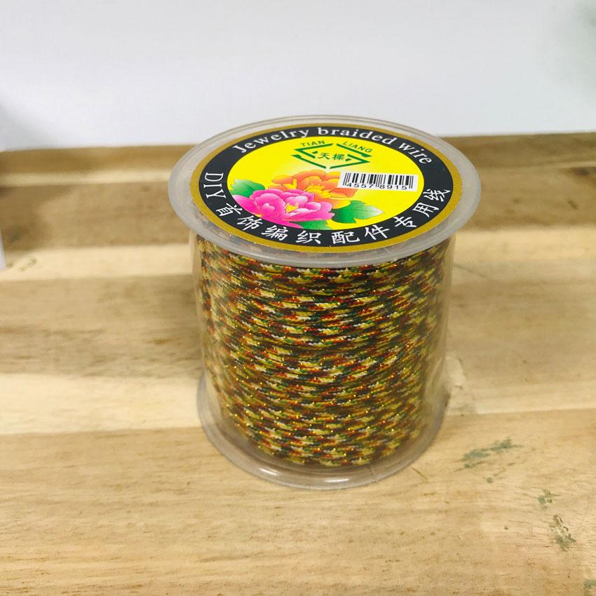 Cuộn chỉ ngũ sắc đan vòng-xỏ chuỗi dài 50m