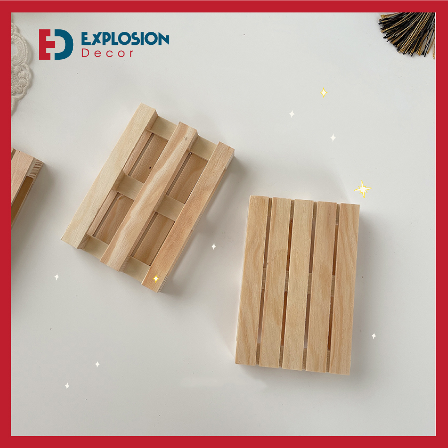 MIẾNG GỖ PALLET LÓT LY TRANG TRÍ CHỤP HÌNH