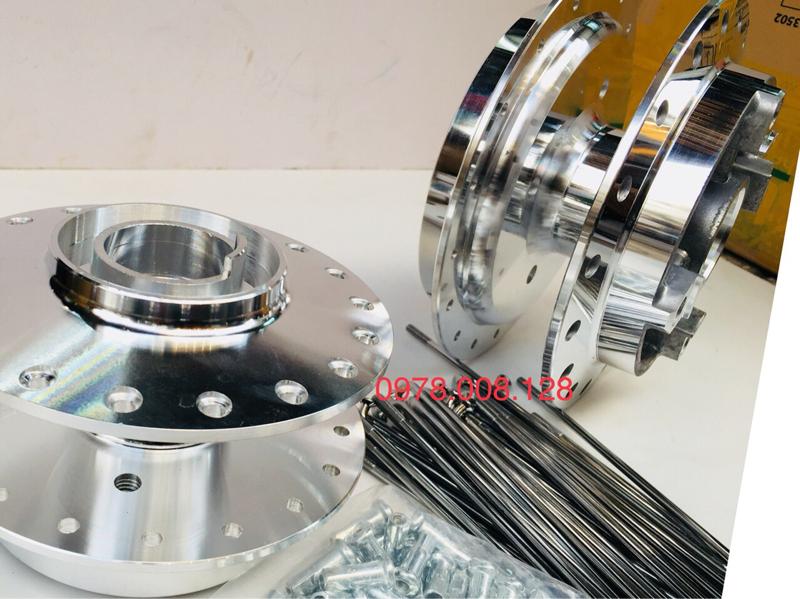 bộ phanh nan hoa exciter 135 có căm { đùm mạ crom }