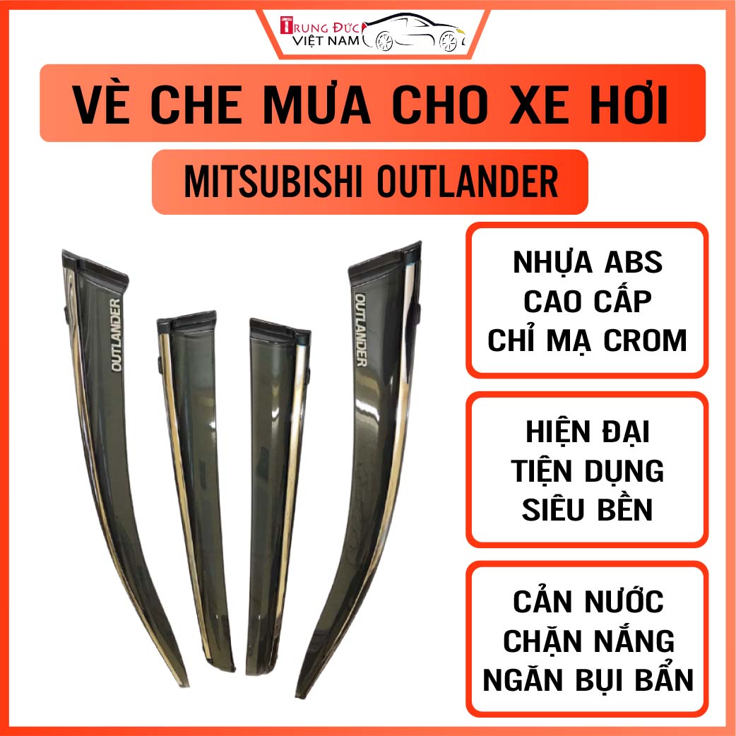 Bộ vè che mưa chỉ mạ crom cho xe MITSUBISHI OUTLANDER