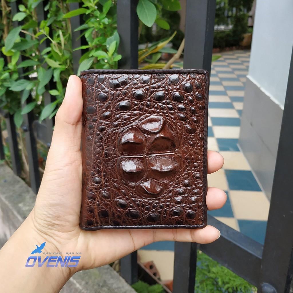 Ví da cá sấu. ví dáng đứng 2 mặt sang trọng cho nam