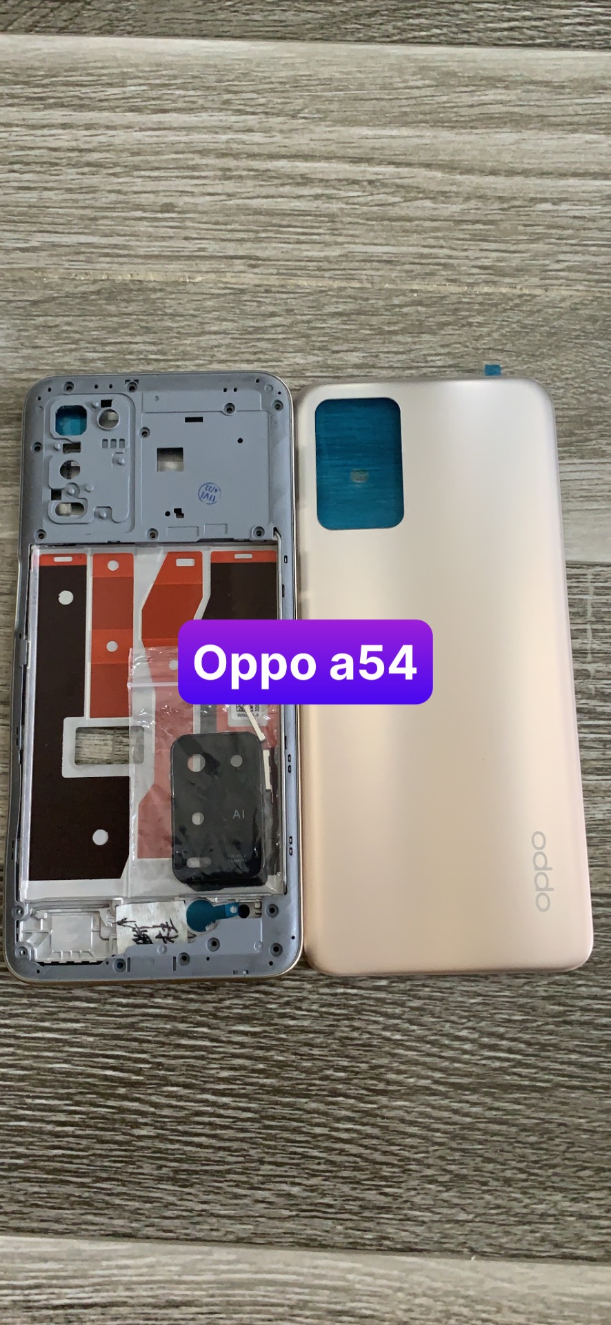 bộ vỏ oppo a54 / 4G (gồm kính cam,sườn,lưng,nút tăng giảm)