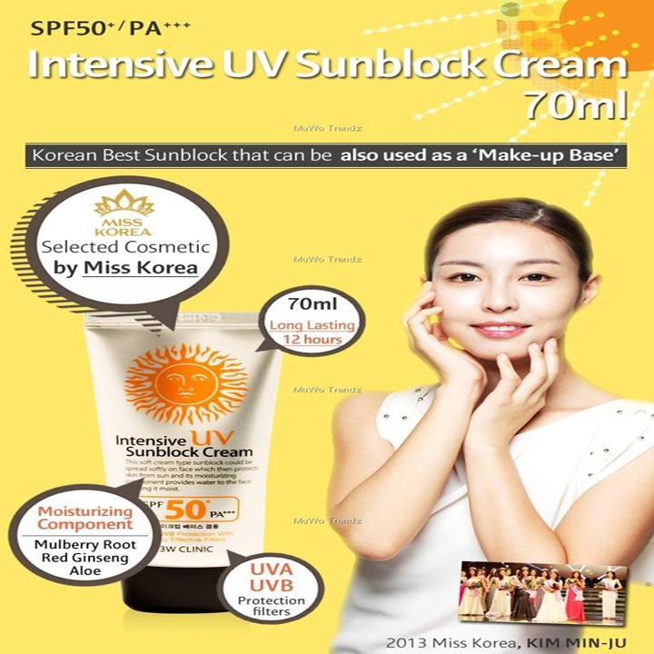 Kem chống nắng chống tia UV hiệu quả trên 50+ 70ml không thấm nước