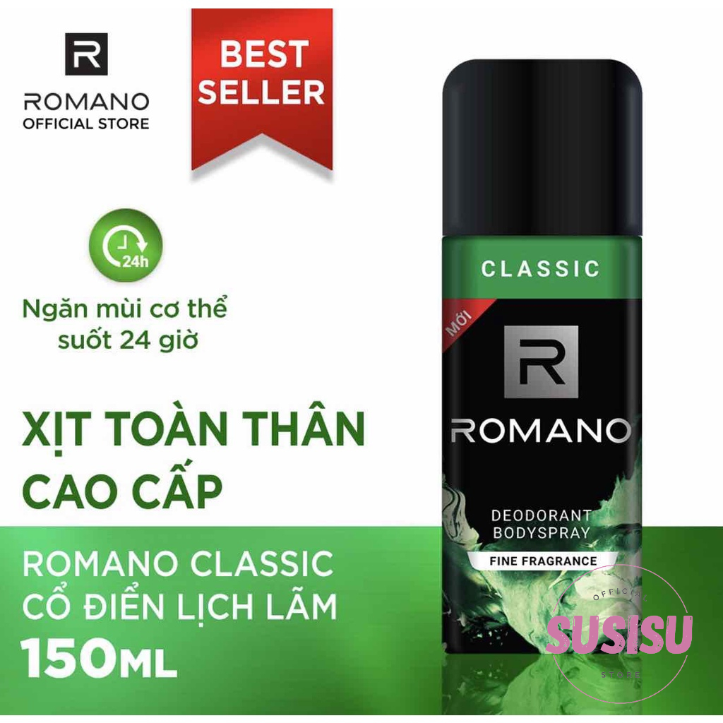 Romano Deodorant Bodyspray 150ml Classic - Attitude Romano Deodorant Roll-on 50ml