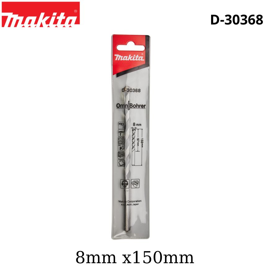 CHÍNH HÃNG - Mũi khoan đa năng cao cấp 8mm x 150mm Makita D-30368 chuôi tròn