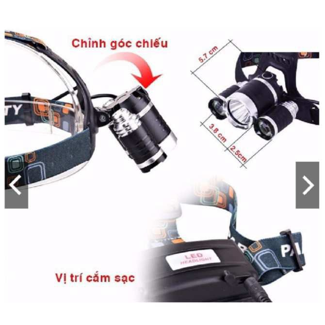đèn pin đội đầu 3 bóng