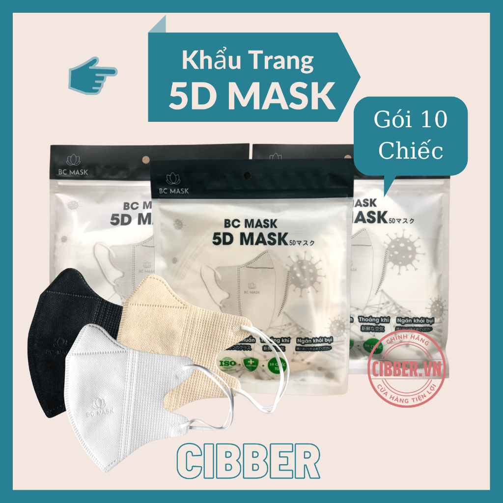 Khẩu trang 5D Mask 1 Gói 10 Chiếc)