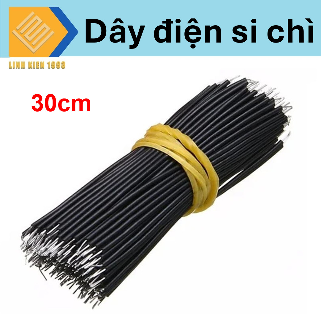 Dây điện si chì 30cm màu đen cắm test mạch điện