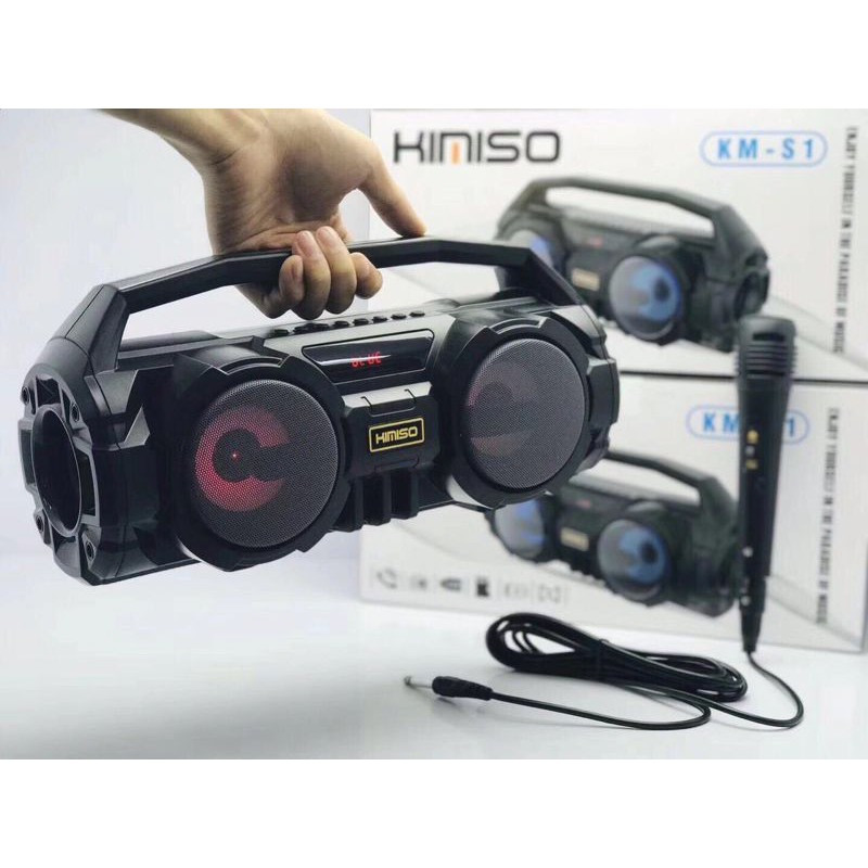 Loa Bluetooth Kimiso Km - S1 ( Tặng Kèm Mic Dây , Sẵn Trong Loa )