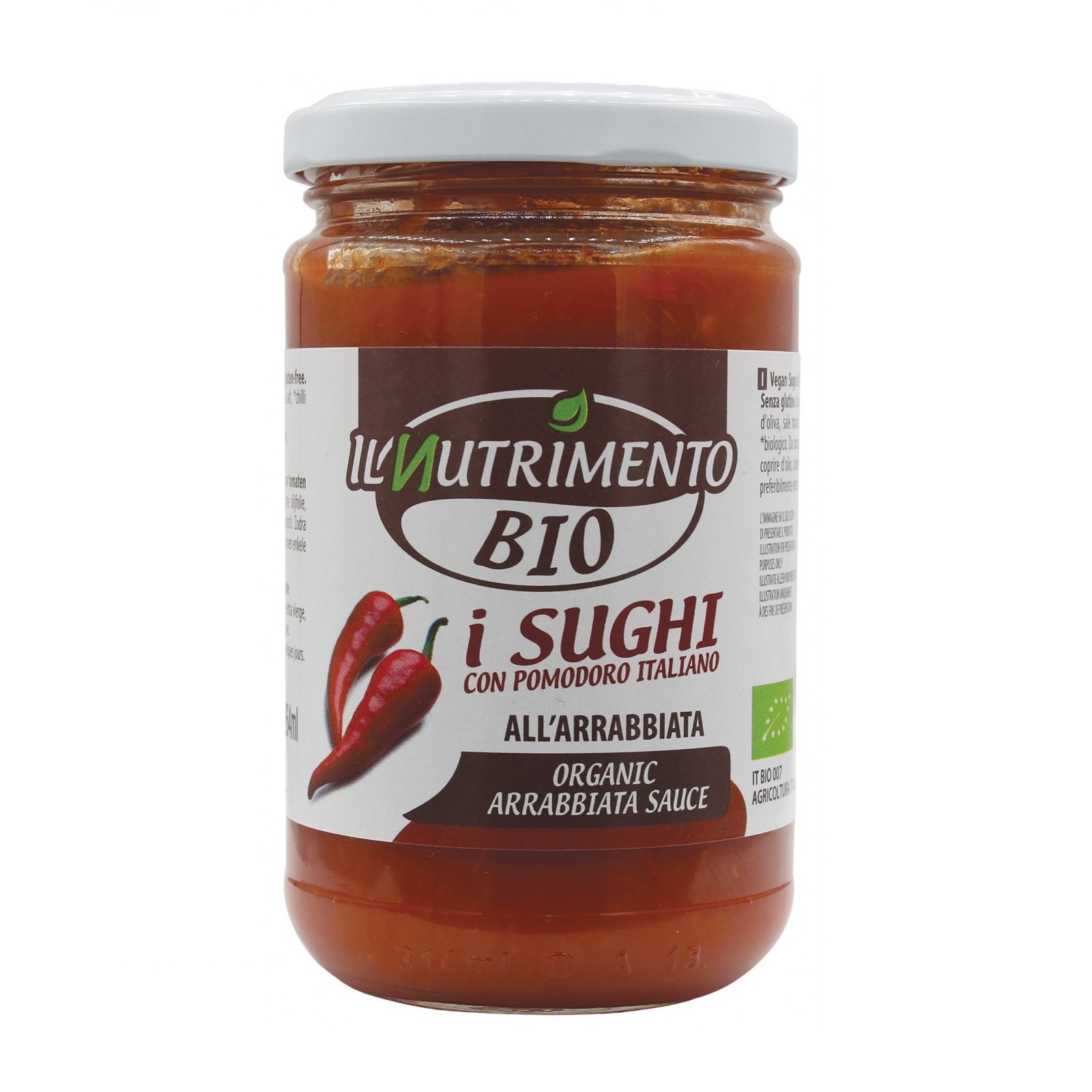 Sốt cà chua Arrabbiata hữu cơ IL Nutrimento 280g Organic Arrabbiata Sauces