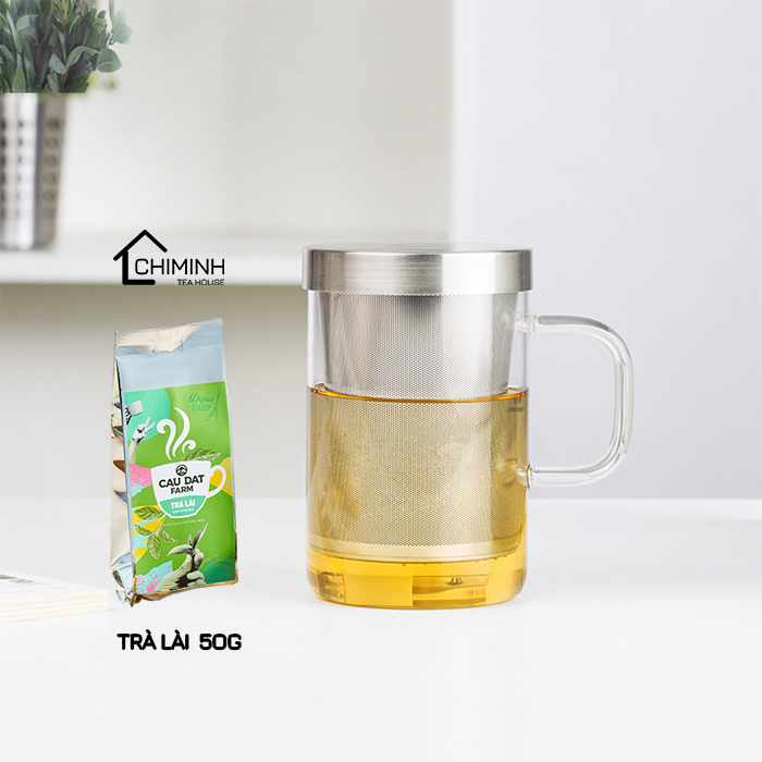 Ly lọc trà thủy tinh lõi inox Samadoyo S050A 0.5L (trắng)