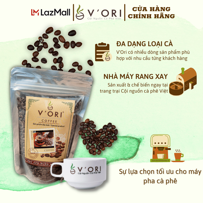 CÀ PHÊ HẠT RANG AMA 100% ROBUSTA 250GR (CHỨNG NHẬN UTZ & VIETGAP)