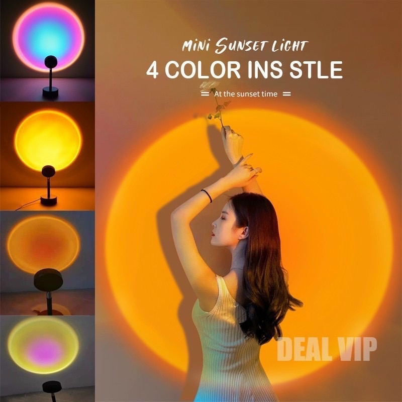 [BẢO HANH 6TH]Đèn hoàng hôn có decal chuyển đổi màu hoàng hôn, mặt trời, cầu vồng ảo diệu, chụp ảnh,quay tiktok giá rẻ