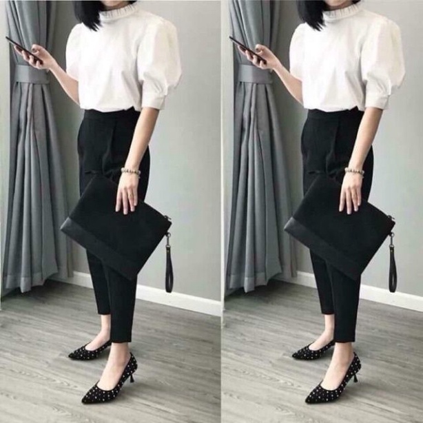 Quần tây công sở chun sau dáng baggy