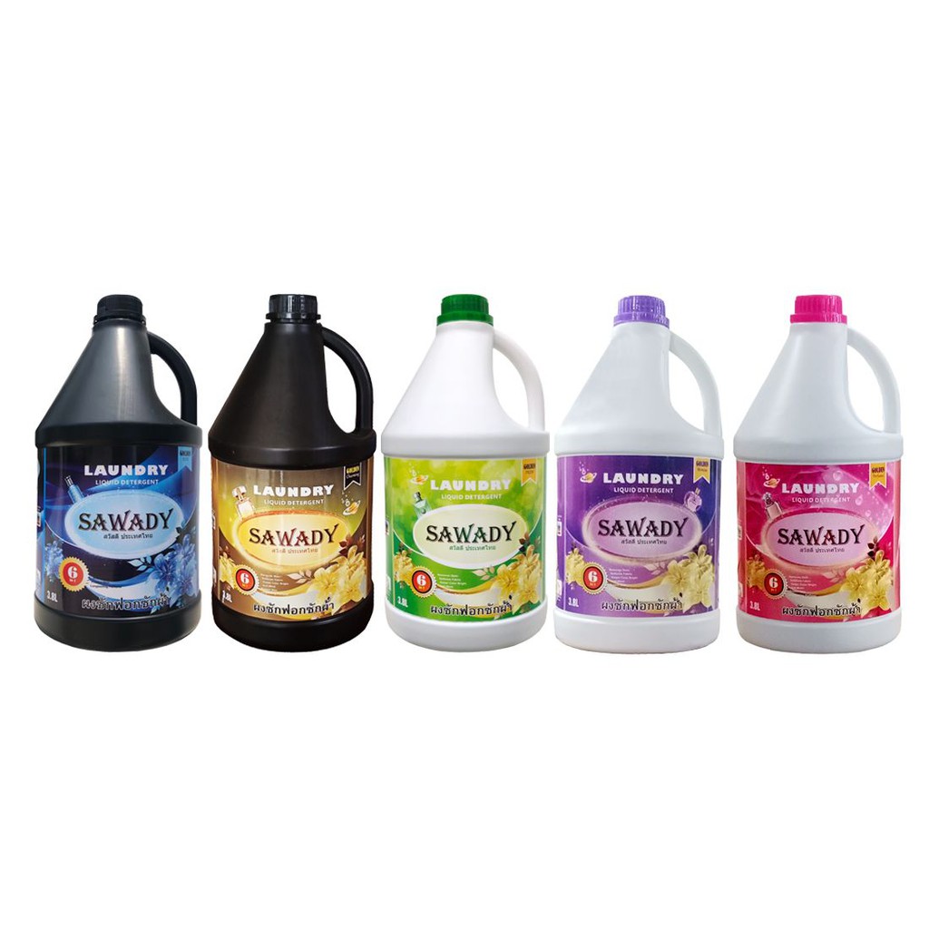 Nước Giặt Xả 6 In 1 Sawady Thái Lan 38L (Nhập khẩu và phân phối bởi Hando)(Golden Perfume)