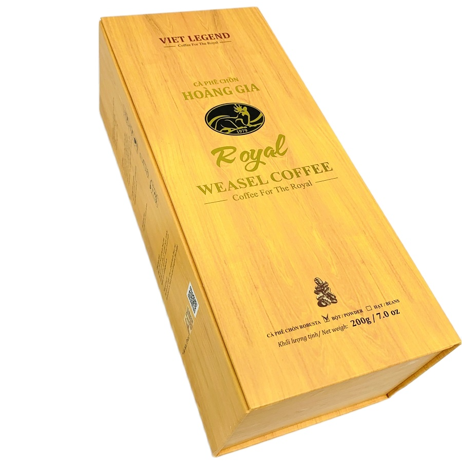 Cà phê Chồn cao cấp Hoàng Gia - Hộp 200gam - Cà phê Chồn Robusta