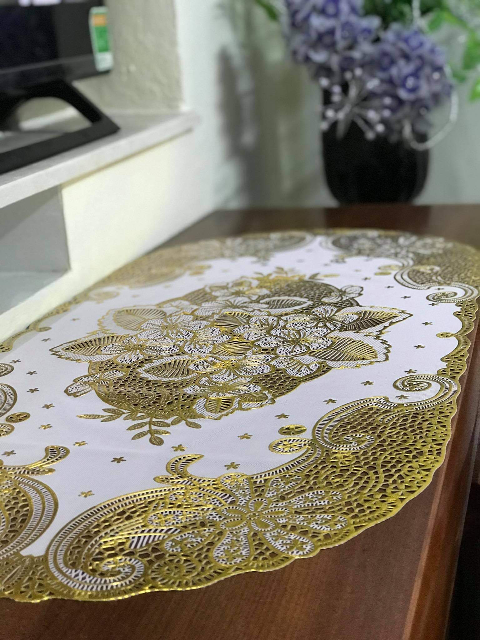 [SIÊU RẺ] Khăn trải bàn Ren Hoa 40x80cm - HÀNG ĐẸP