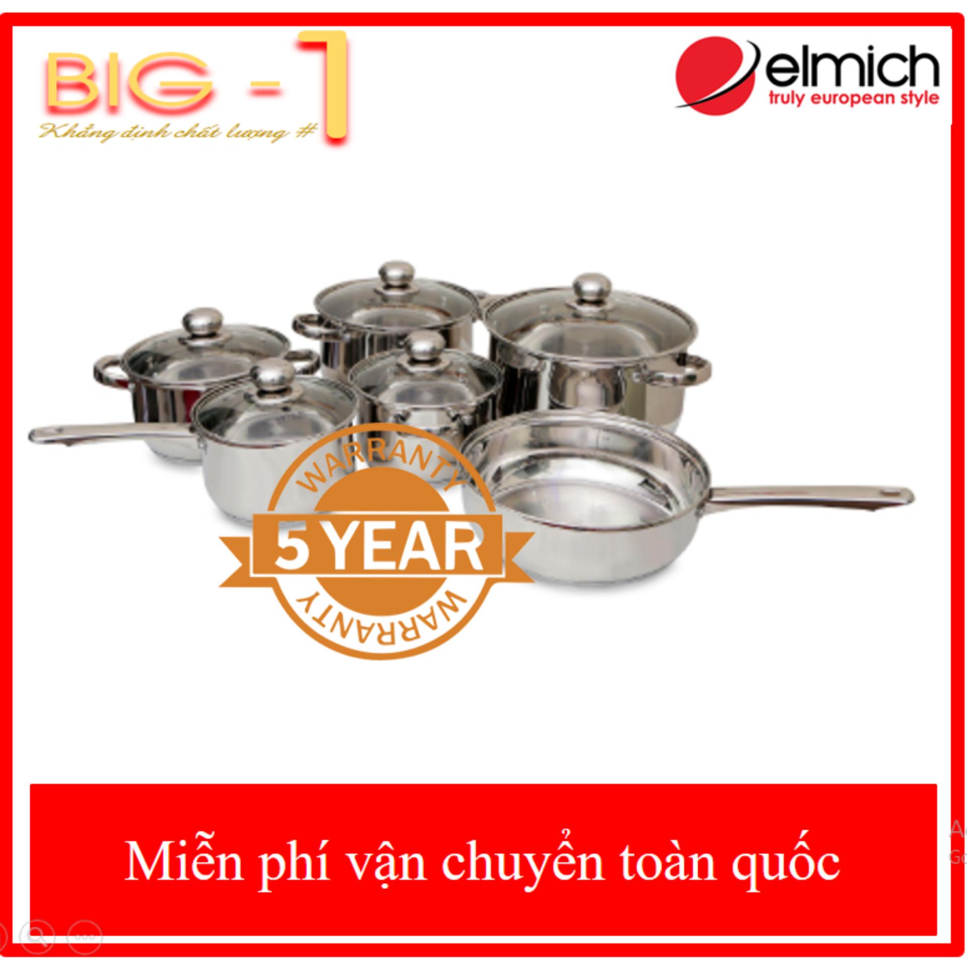 Bộ Nồi Chảo Inox Elmich Komplet EL-3112 - Bảo Hành 5 Năm