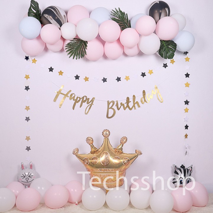 Bộ trang trí sinh nhật vương miện - Phụ kiện trang trí - Đồ trang trí tiệc thôi nôi - Bong bóng happy birthday - Chữ trang trí đầy tháng - Tiệc sinh nhật cho bé trai bé gái cute - Set bóng trang trí party sự kiện