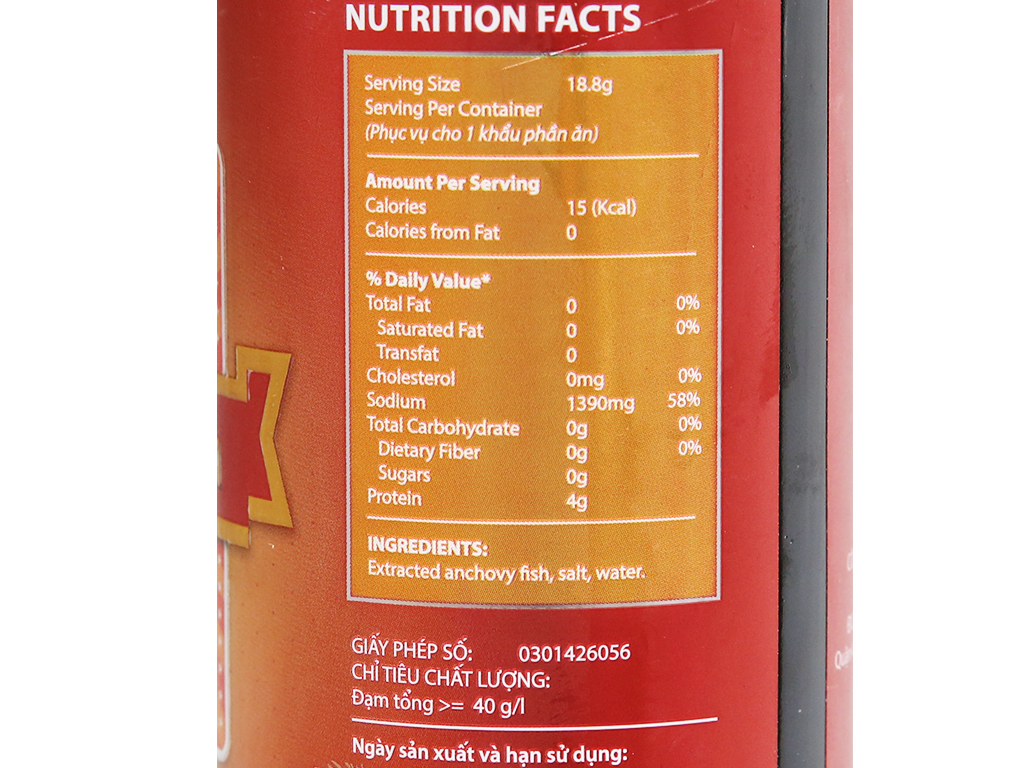 Nước mắm cá cơm Hạnh Phúc 40 độ đạm chai 500ml