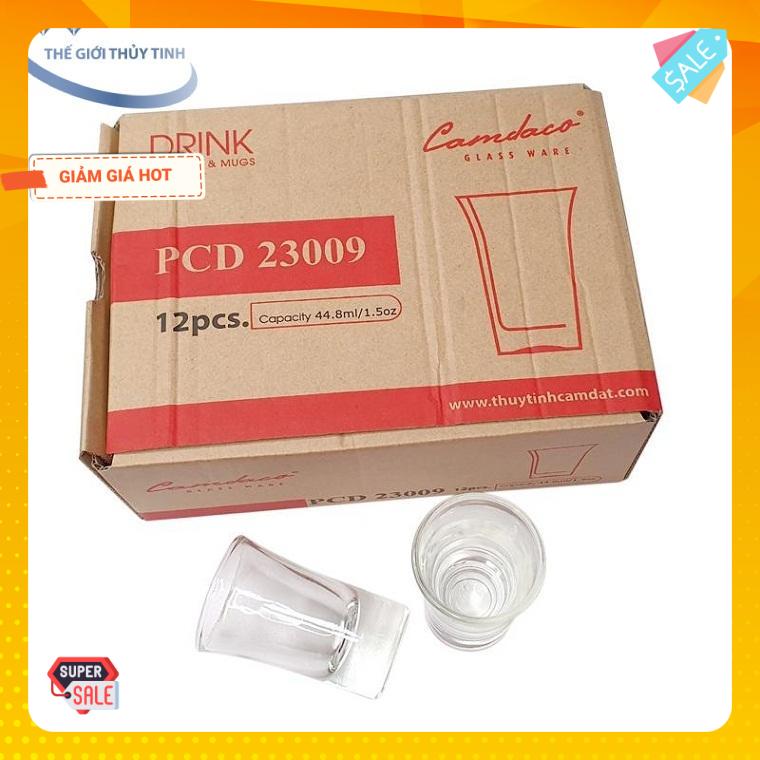 [HCM]Bộ 12 Ly Thủy Tinh Shot Cẩm Đạt 45ML