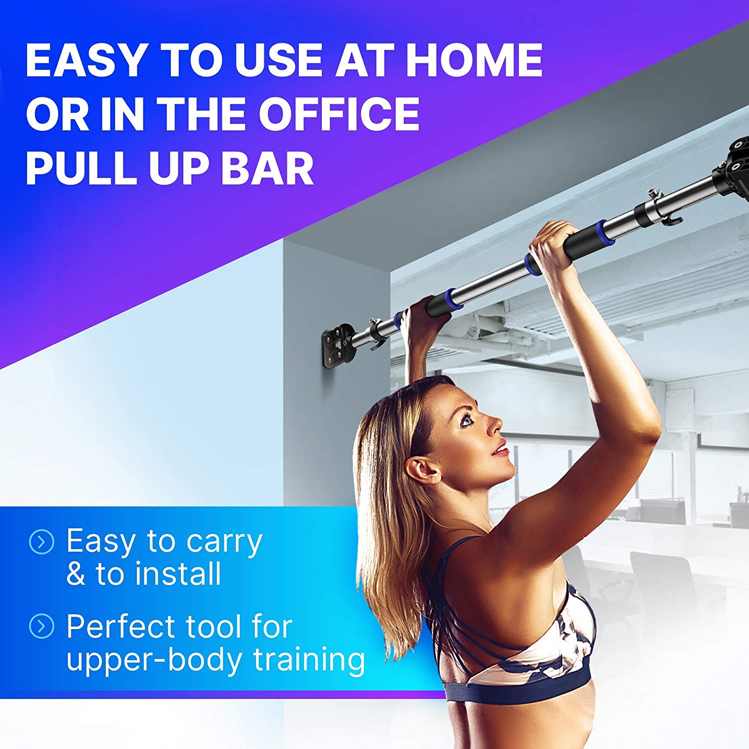 Pull Up Bar Doorway Exercise Equipment Wall Mounted Adjustable Width with Locking Mechanism Home Upper Body Chin Up Workout Fitness Gym for Men and Women dododios - Xà đơn treo cửa gắn tường không cần bắt vít  - Chính hãng dododios - Màu NGẪU NHIÊN