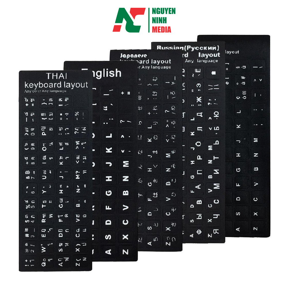Miếng dán bàn phím tiếng Đức, Ý, Thái Lan, Anh