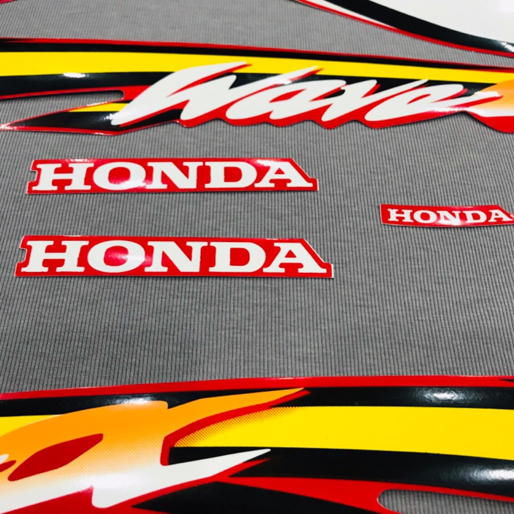 Trọn bộ tem rời dán xe máy Honda Wave Alpha nhỏ 2000 màu đỏ
