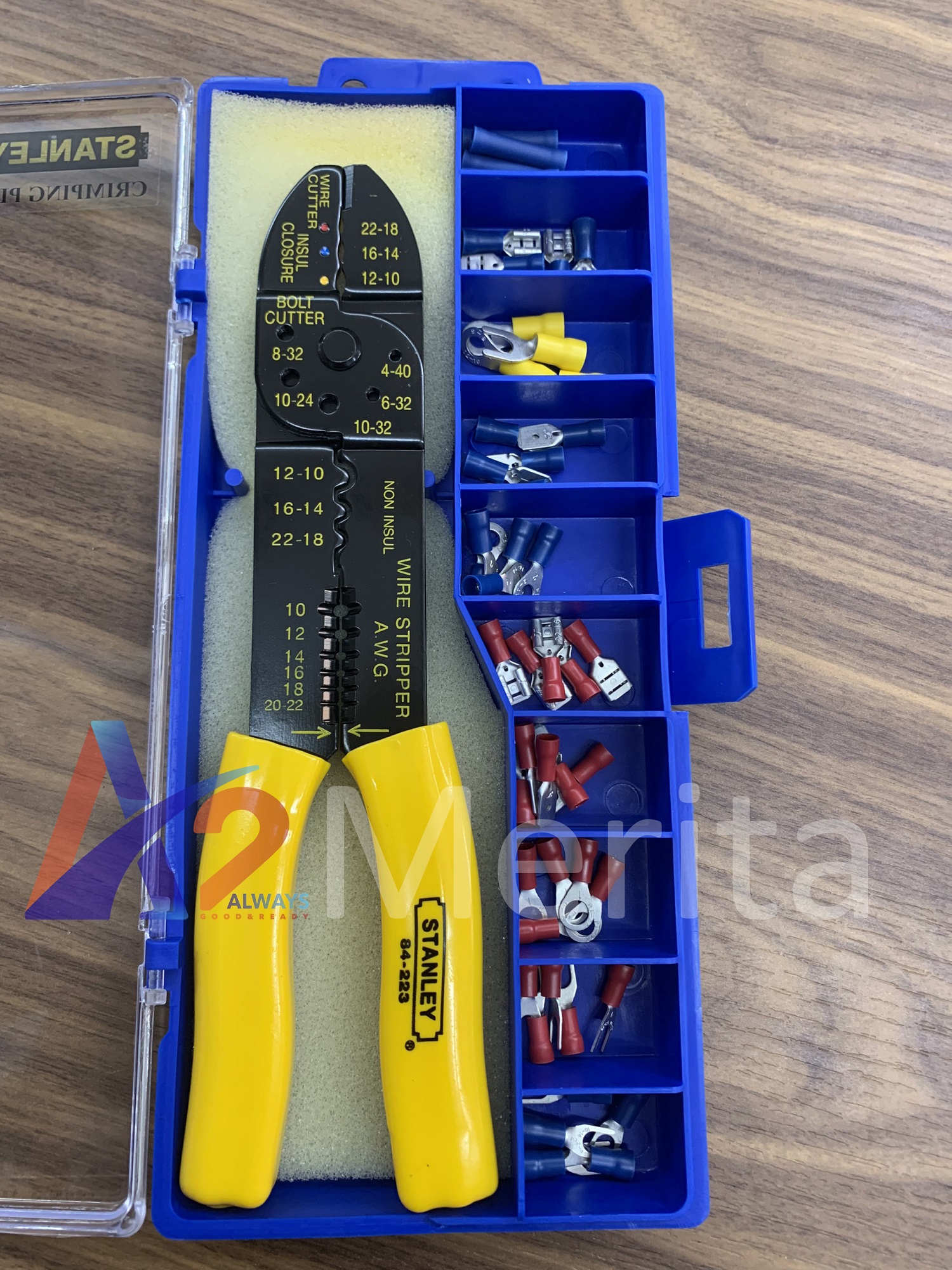 Kềm bấm cos 9 /230MM (kèm hộp đầu cos) Stanley 84-253-22