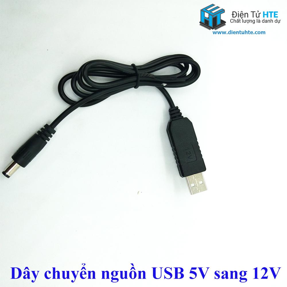 Cáp chuyển đổi nguồn USB 5V sang 12V