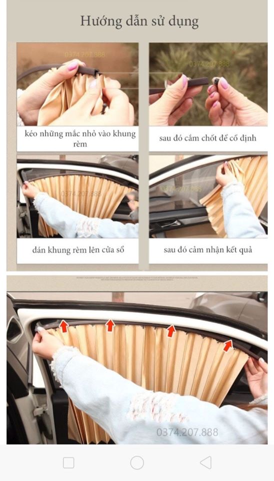 Bộ 4 chiếc rèm chắn nắng nam châm trên ô tô