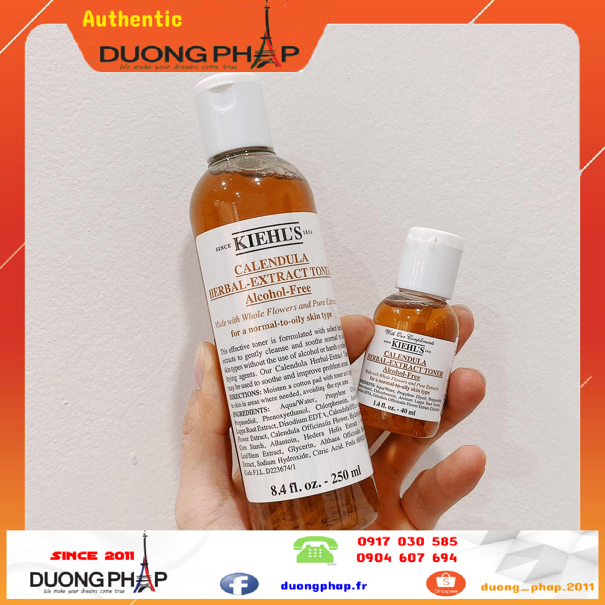 Nước hoa hồng Toner hoa cúc Calendula 40ml