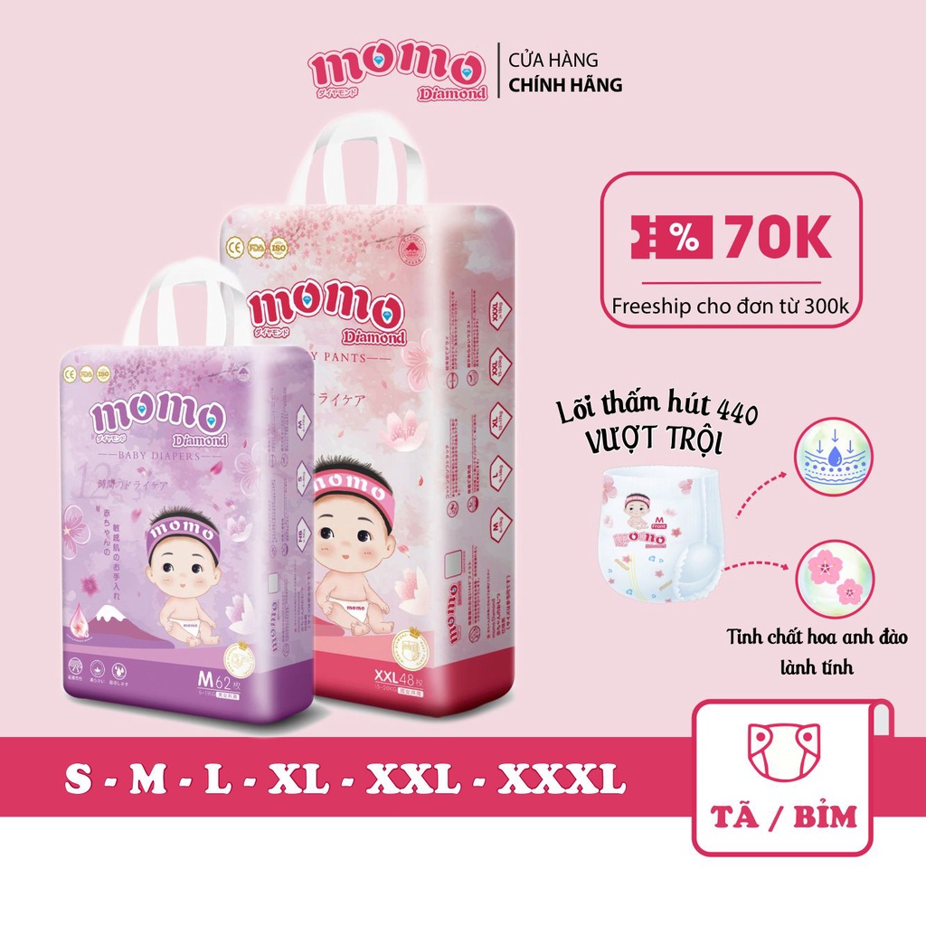 ComBo 2 bịch MOMO DIAMOND tặng khăn tắm lông cừu