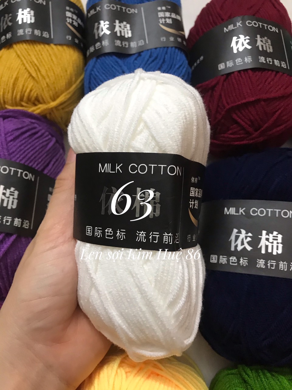 Len milk cotton 50g ( từ màu 61 đến màu 70)