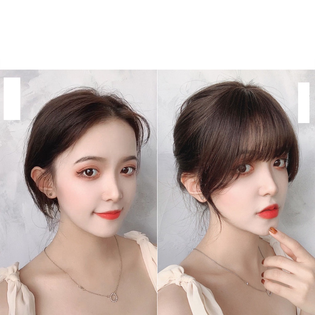 Tóc giả mái thưa 3D tóc thật 100% loại 2 Kẹp (Có da đầu) TG204