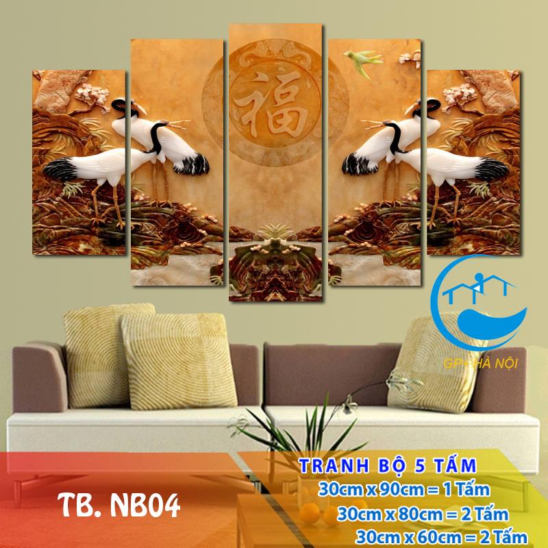 tranh treo tường giả ngọc 3D_4/Gỗ Hàn Quốc phủ melalin-chịu nước, chống ẩm mốc