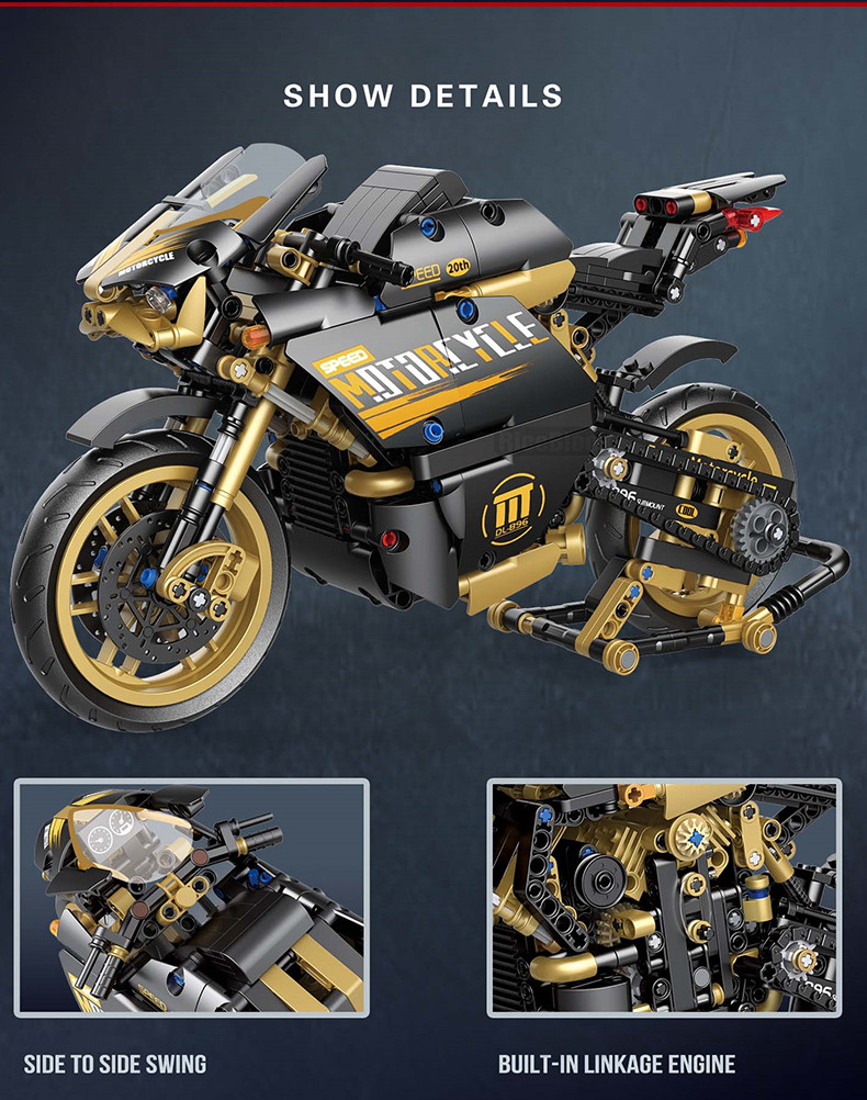 Đồ chơi lắp ráp mô hinh TECHNIC decoo; 33011 Mecfactor speed motorcycle siêu xe đua