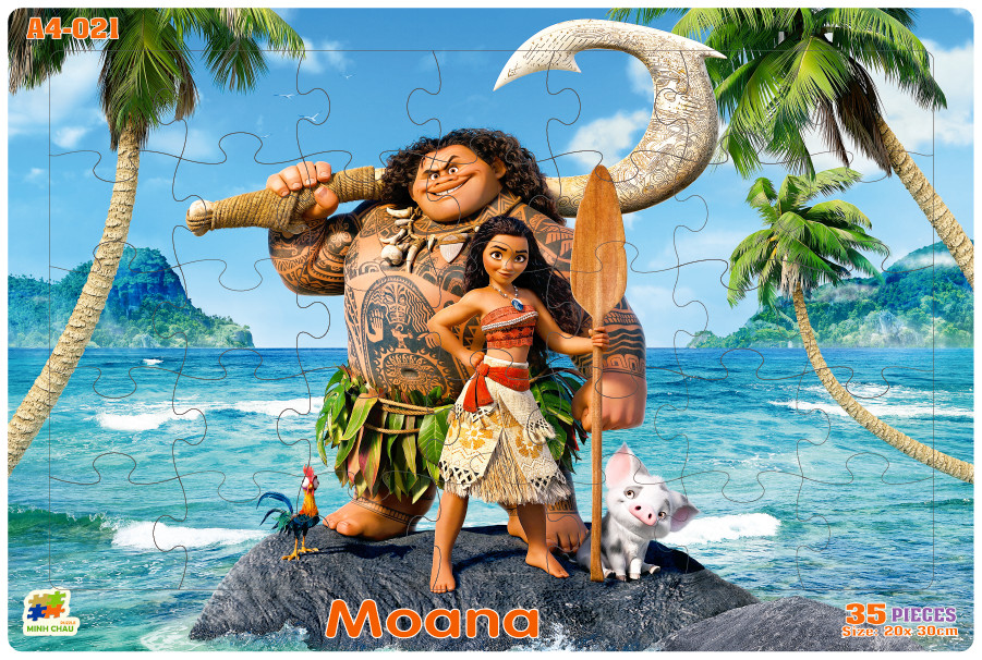 Tranh xếp hình moana / 35 mảnh ghép lớn , bảng đẹp / bé xếp hình thông minh