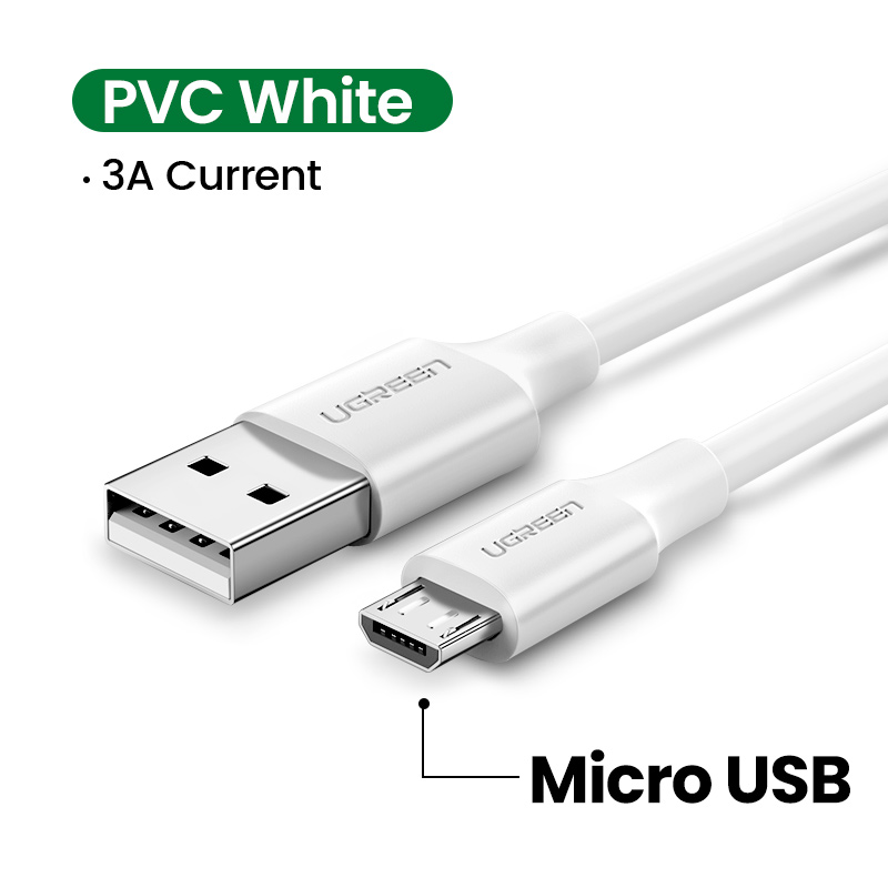 UGREEN Kabel Micro USB Original Micro USB Charging Cord Charge Cable for  Android Samsung Xiaomi Redmi LG  Handphone hp Blackcase