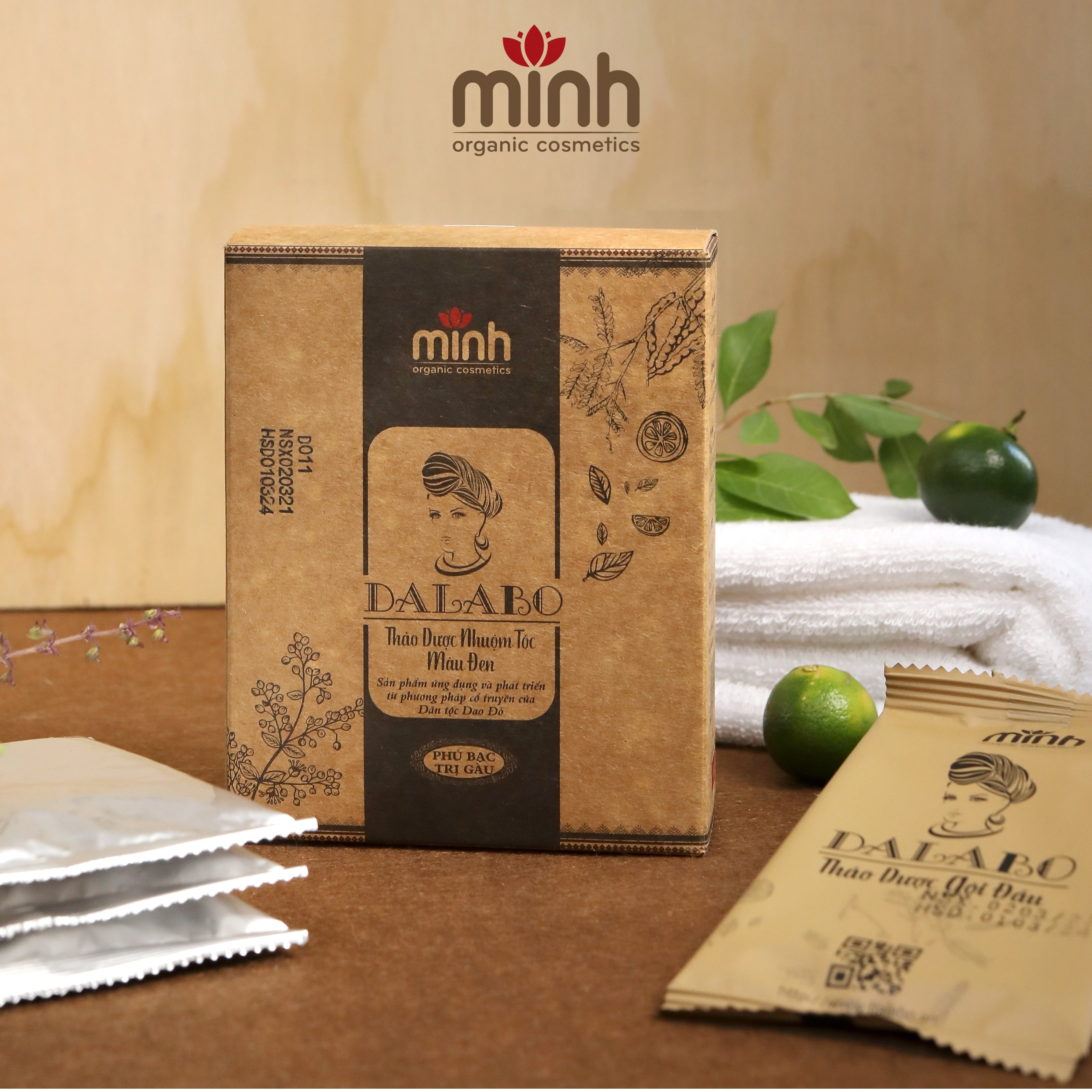 Bột Lá Nhuộm Tóc Dalabo - Chính Hãng Minh - Màu Đen