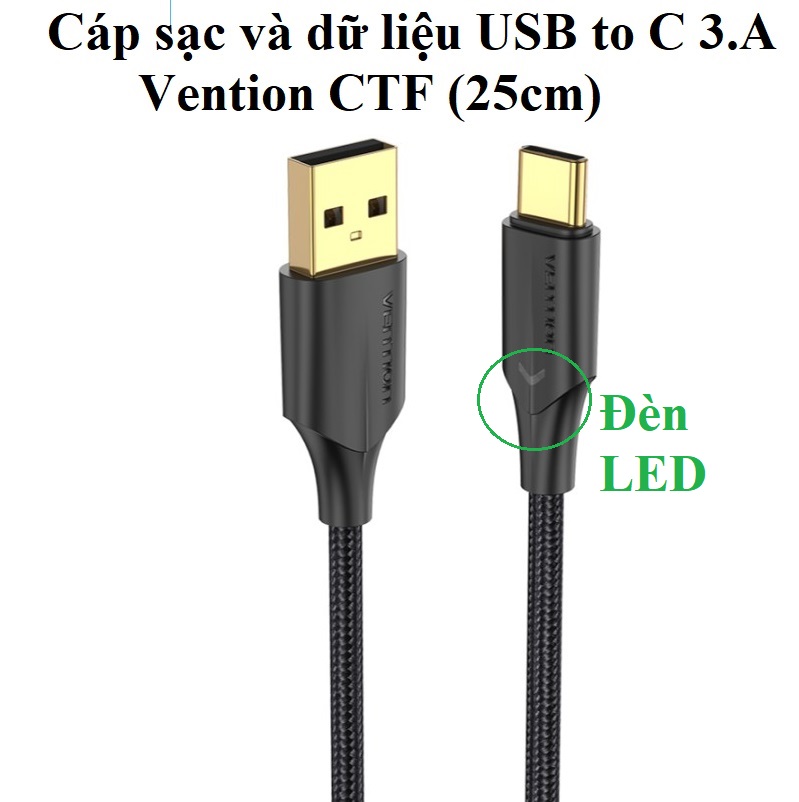 Cáp sạc và dữ liệu usb-type_c 3a vetion ctf