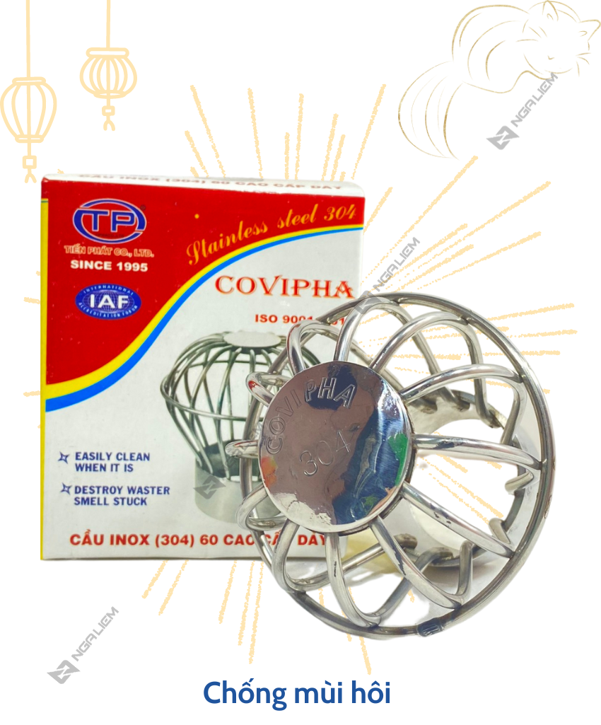 Quả Cầu Lược Rác Inox 304 TP – Covipha (60, 90, 114mm)