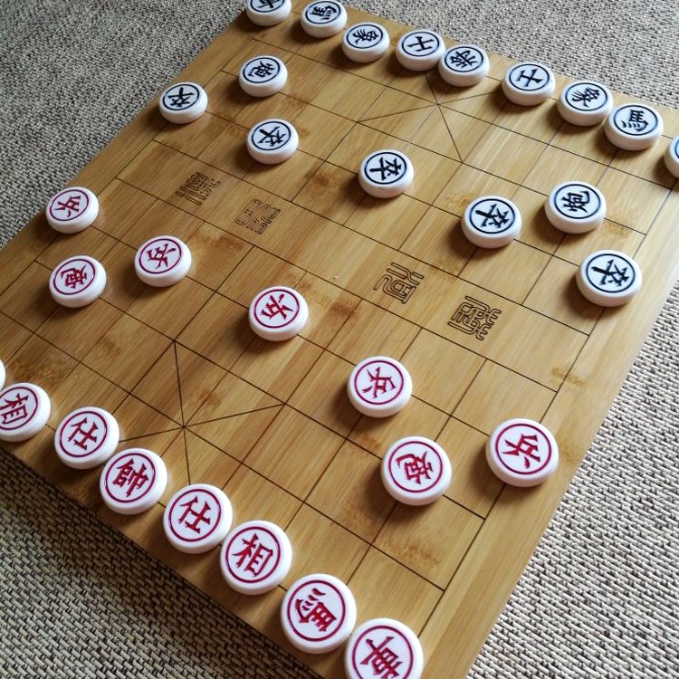 Bàn cờ tướng gỗ tre bo tròn