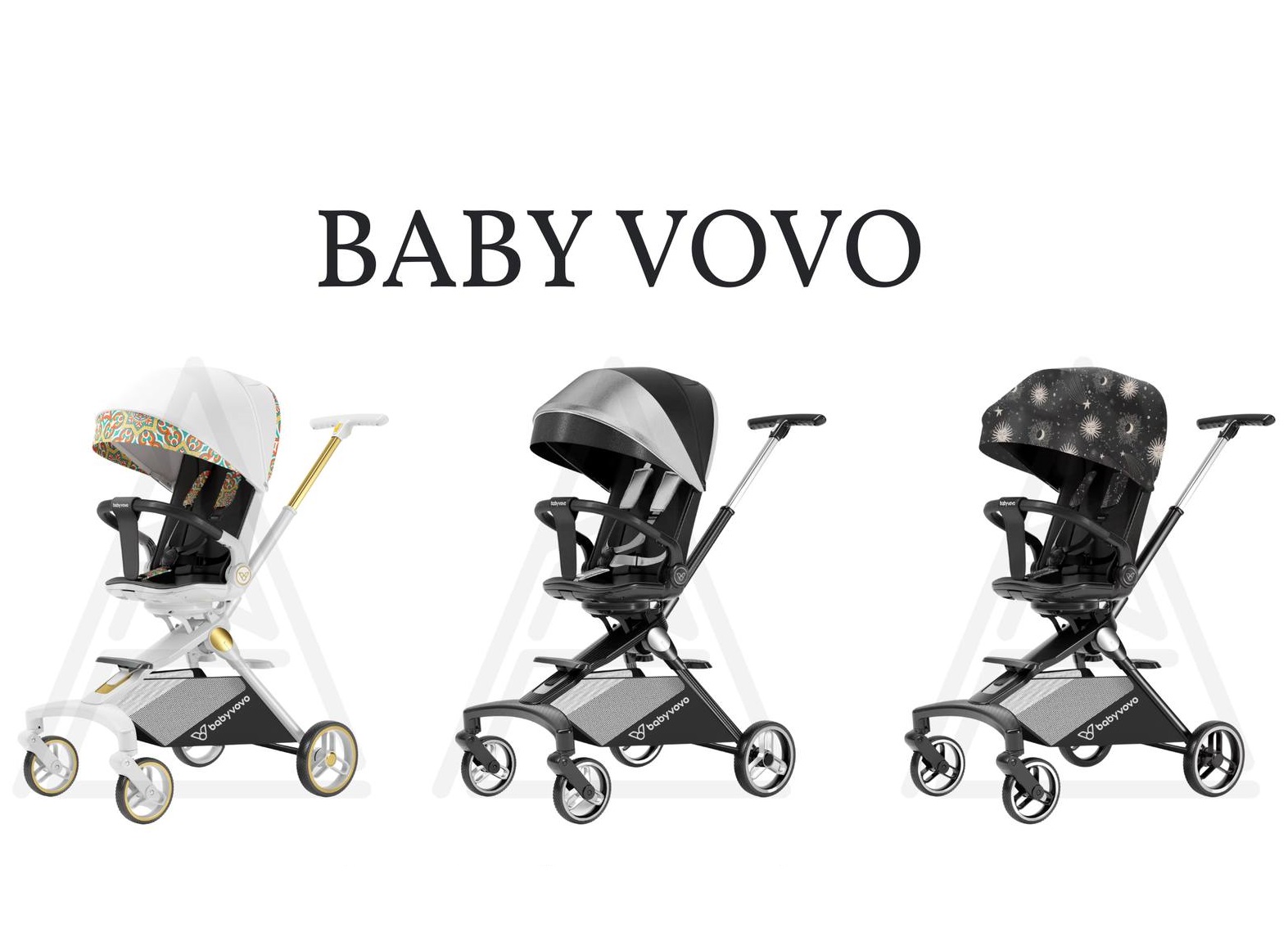 Xe đẩy gấp gọn, hai chiều, bốn bánh cho bé chính hãng cao cấp BABY VOVO V9