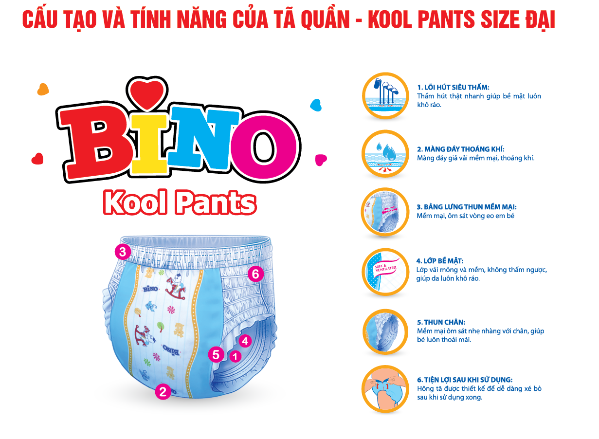 Tã quần bino big size XXXL14 ( 18-35kg )