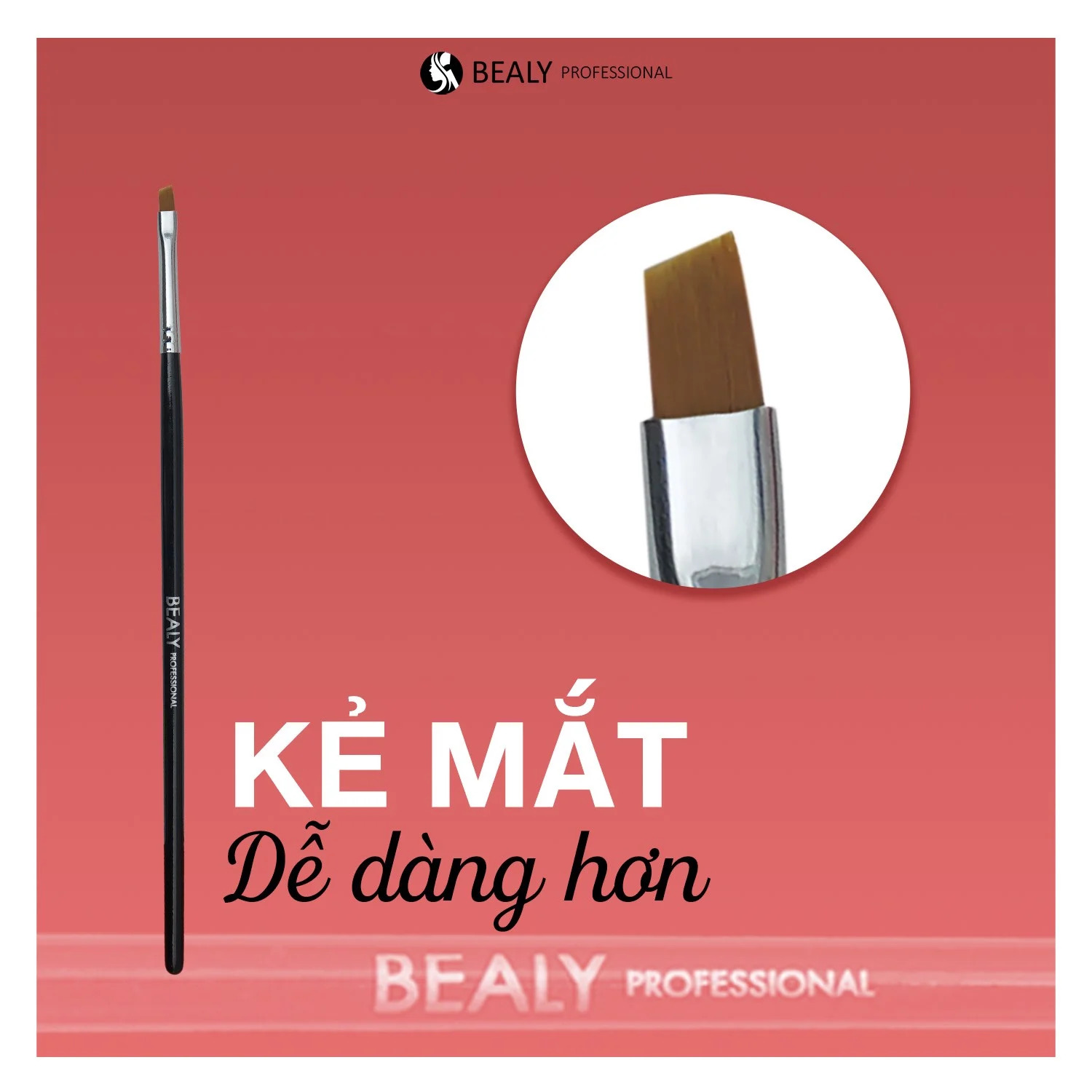 Cọ Kẻ Mắt Đầu Xéo Cán Đen Bealy
