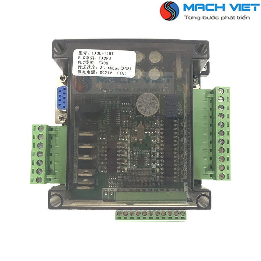 Board lập trình plc fx3u 14mt 6ad 2da có pin, rs485