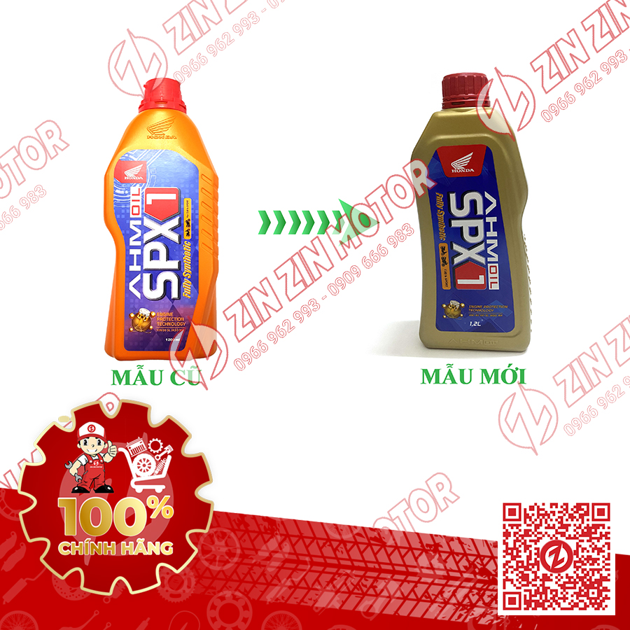 Nhớt Tổng Hợp AHM SPX 1 1200ml Dùng Cho Sonic, Winner GTR Nhập Khẩu Chính Hãng Honda - 082342MAK8LN0 - Zin Zin Motor