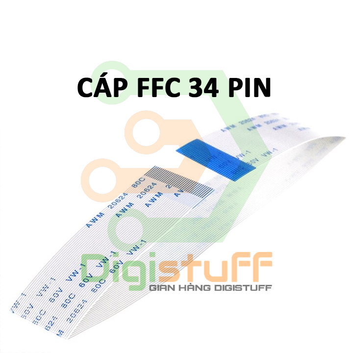 Cáp dẹp / cáp bẹ 34 pin AWM 20624 60C VW-1