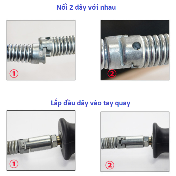 Dây thông tắc cống 9m phi 16 mm (ko phụ kiện)